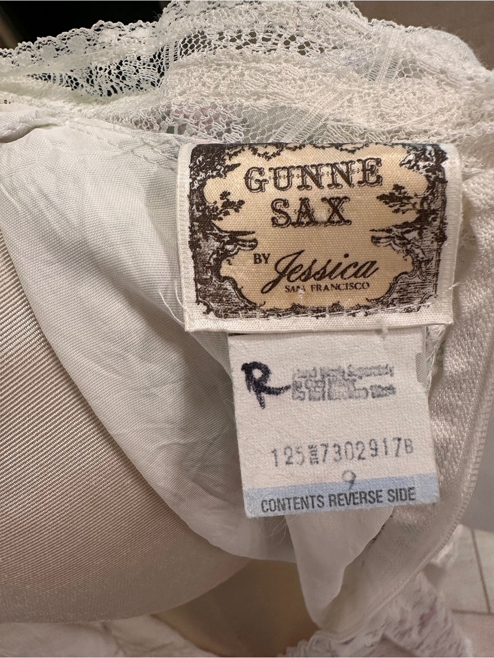 VTG Gunne Sax Cottagecore Floral Romantic Lace Trim Prairie Sheer Sleeves Dress - Picture 13 of 16